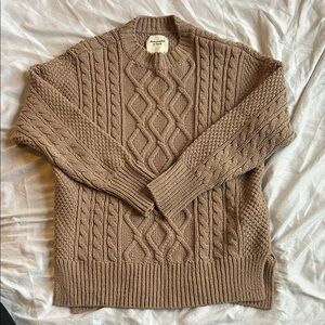 Abercrombie & Fitch Women's Cable Knit Sweater - Brown